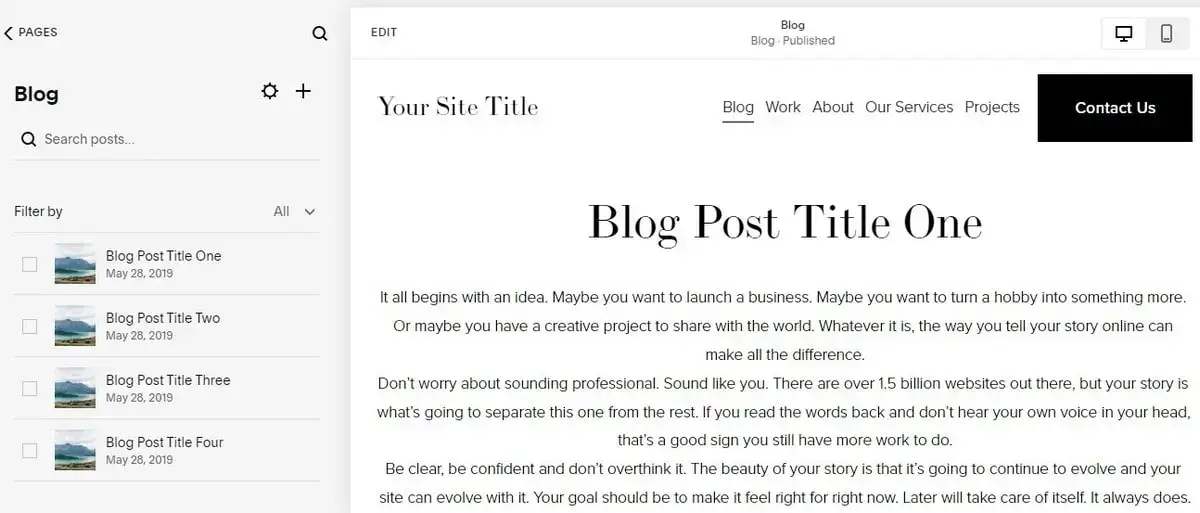 Suqarespace Blog Pos Editor