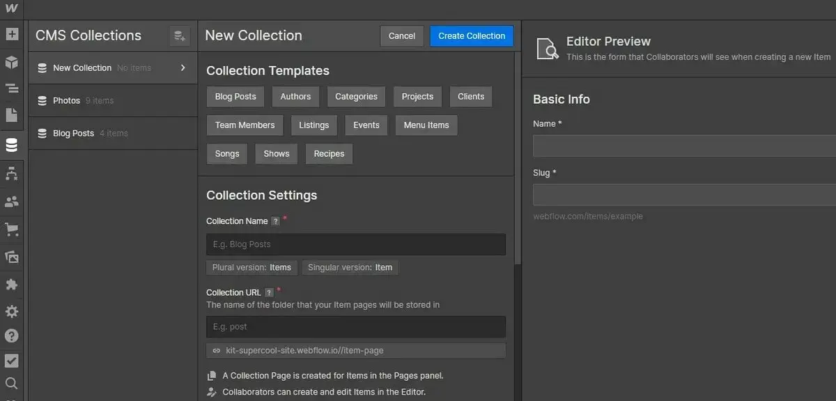 Webflow CMS