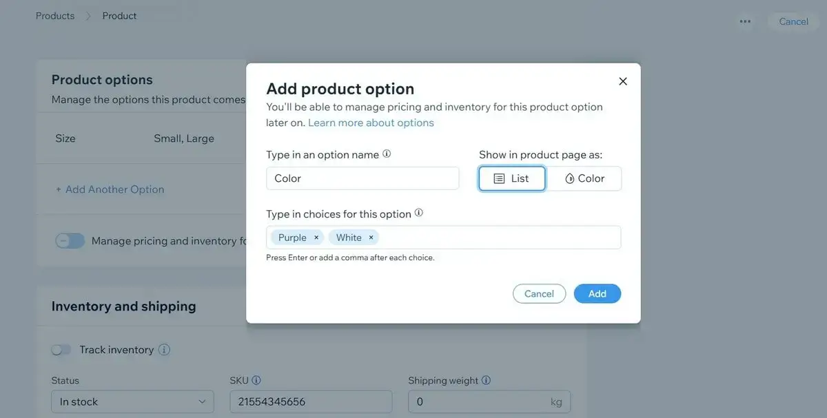 Product Options