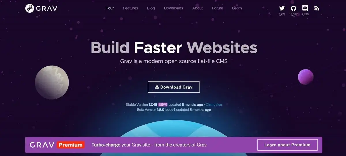 Grav CMS Homepage