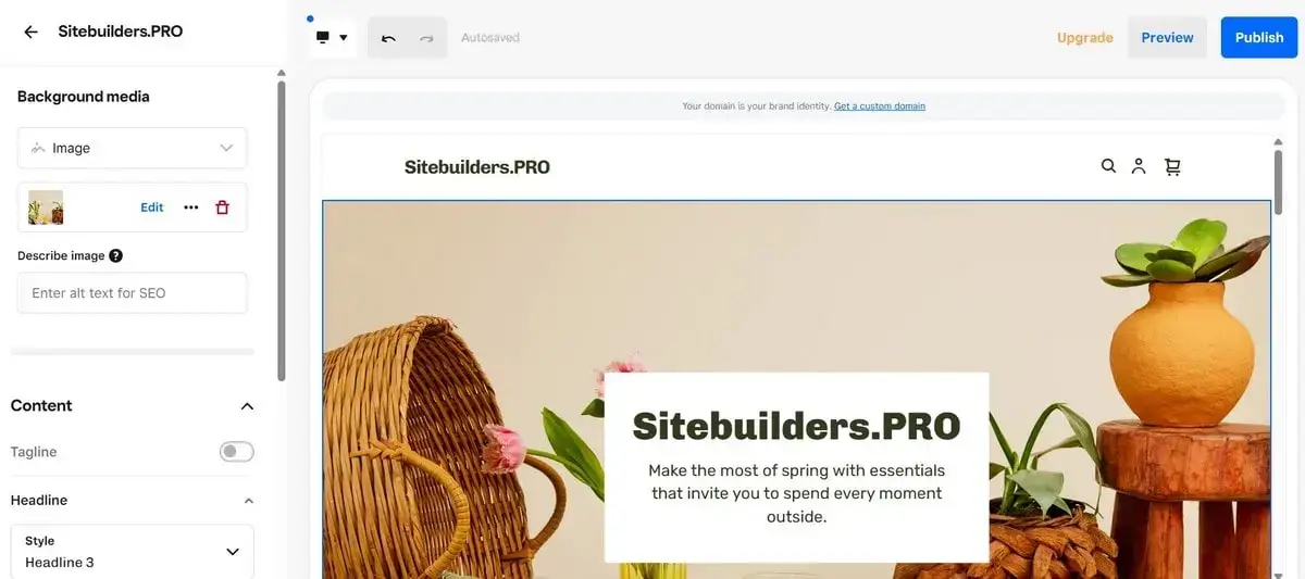 Square Online-Editor