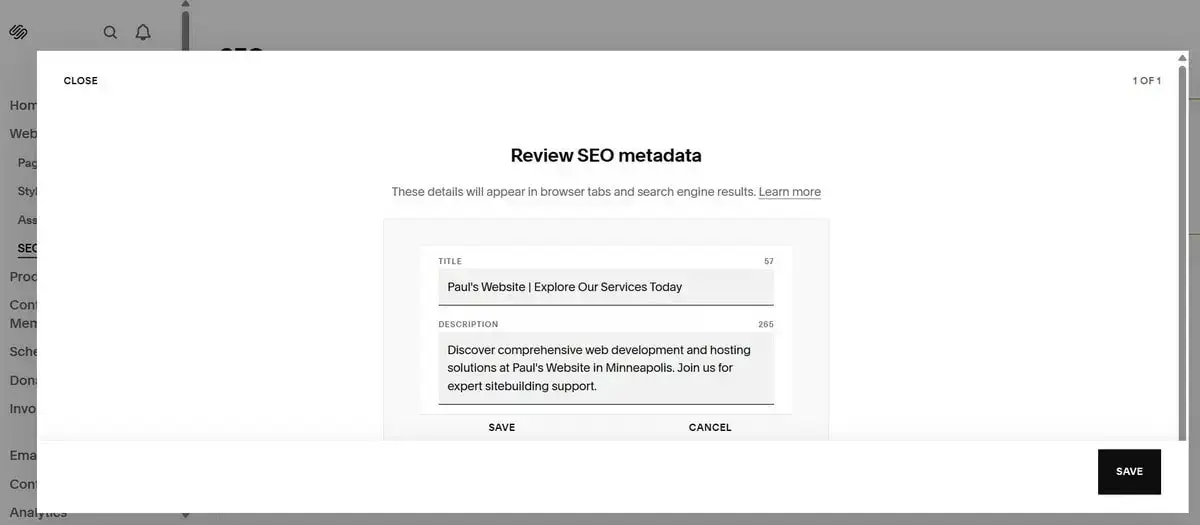 Squarespace-SEO Settings