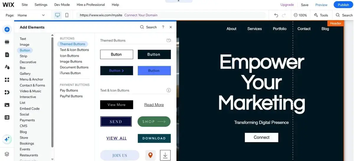 Wix Classic Website Editor