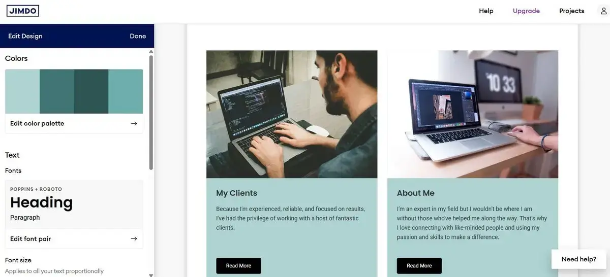 Jimdo-Design Flexibility